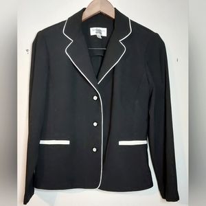 Studio I Women’s Size 8P Faux Pockets Long Sleeve Blazer Jacket Shoulder Pads